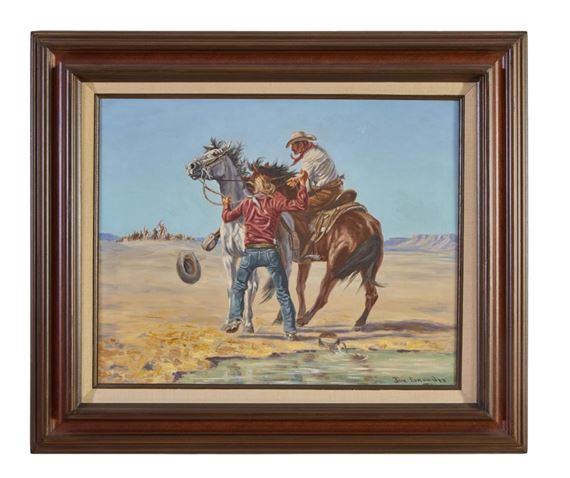 Cowboys Fleeing Before Incoming Attack - Joe Grandee