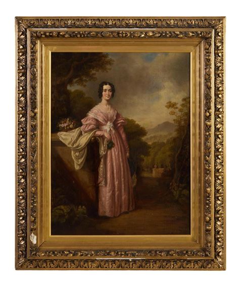 Portrait of a Lady in a Garden, Probably Mrs. William (Mary) Somerville (1780-1872 - William John Thomson
