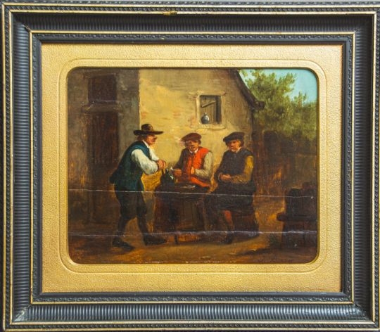 Artwork by Jo Brauer Stumpf, Drei älteren Männern, Made of oil on wood panel