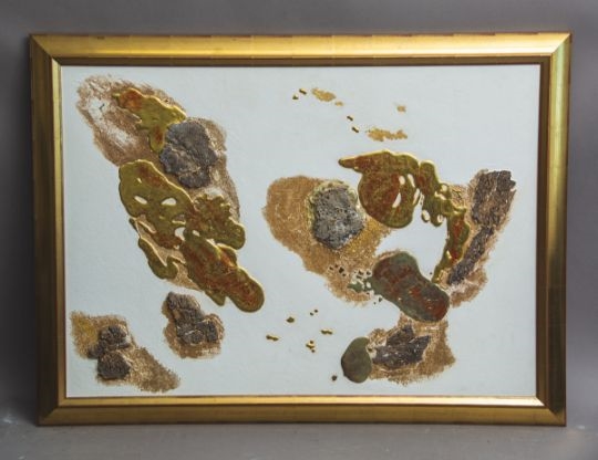 Artwork by Bernard Besson, Komposition, Made of Acrylfarben, Pigmente, Silikon, Blattgold