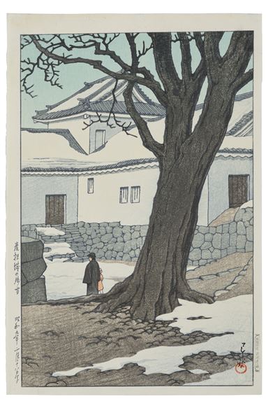 Hikonejo no zansetsu (Lingering snow at Hikone Castle)