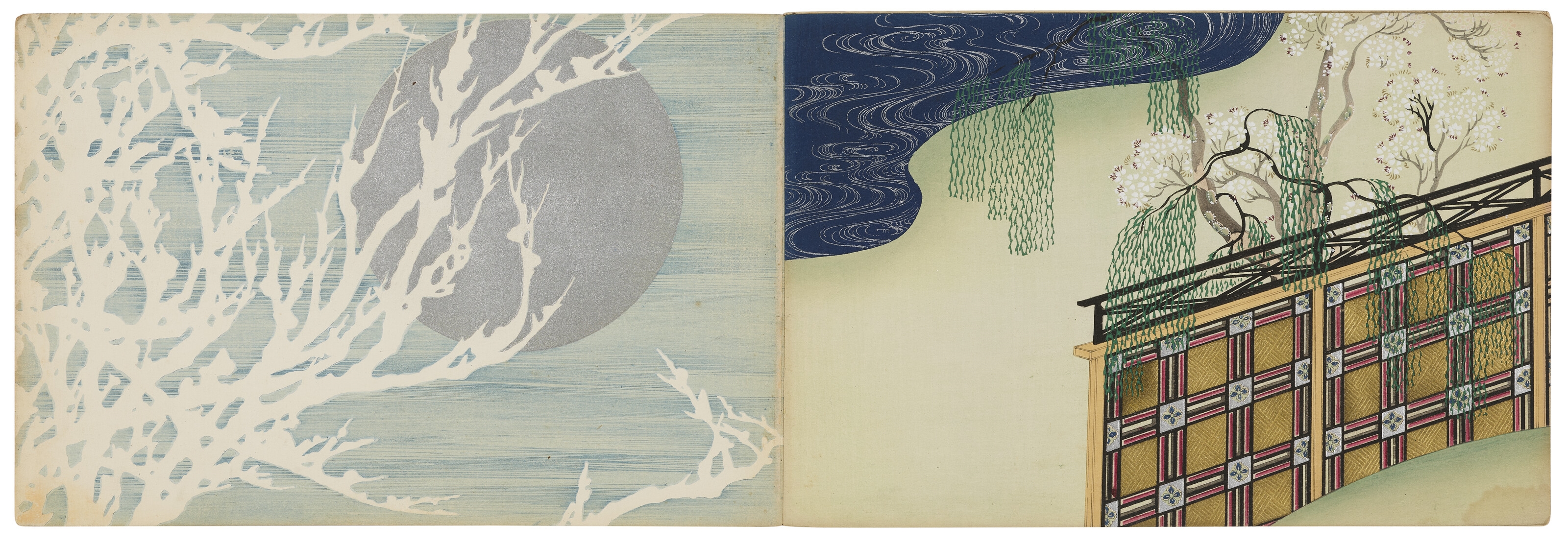 Artwork by Kamisaka Sekka, Chigusa (A thousand grasses), Made of Woodblock-printed illustrated books, embellished with embossing and metallic