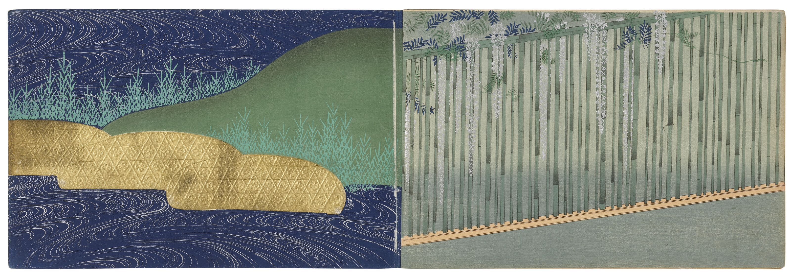 Artwork by Kamisaka Sekka, Chigusa (A thousand grasses), Made of Woodblock-printed illustrated books, embellished with embossing and metallic