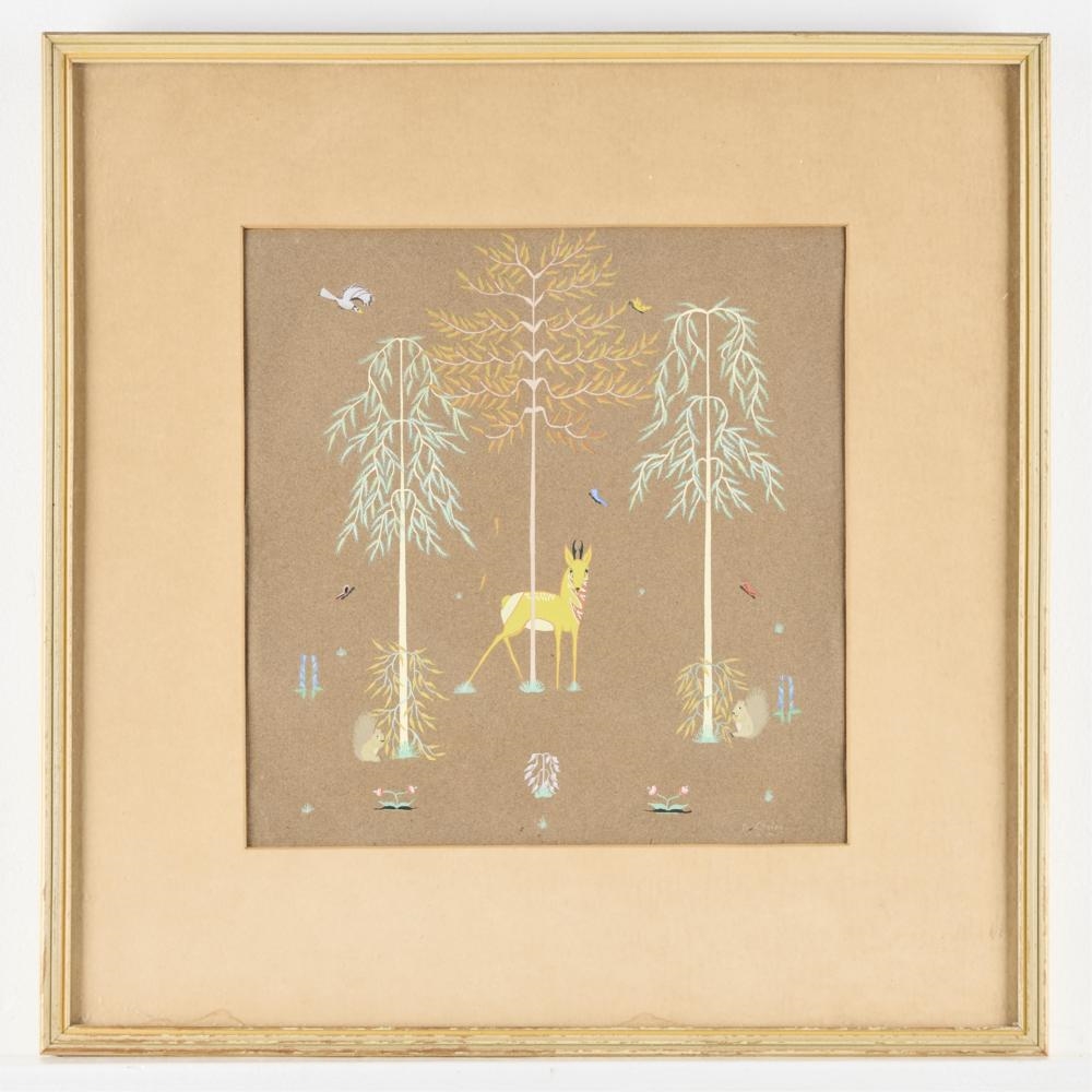 Artwork by Merina Lujan, Pronghorn Painting, Made of Gouache On Paper