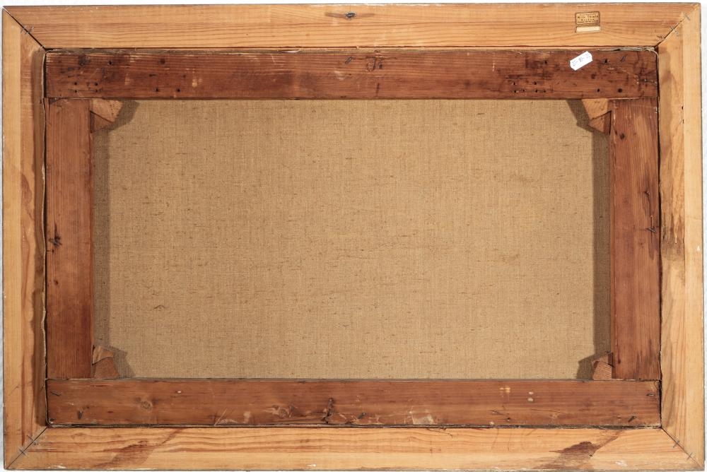 Artwork by R. Liestal, Shepherd with sheep at dusk, Made of Oil / Canvas