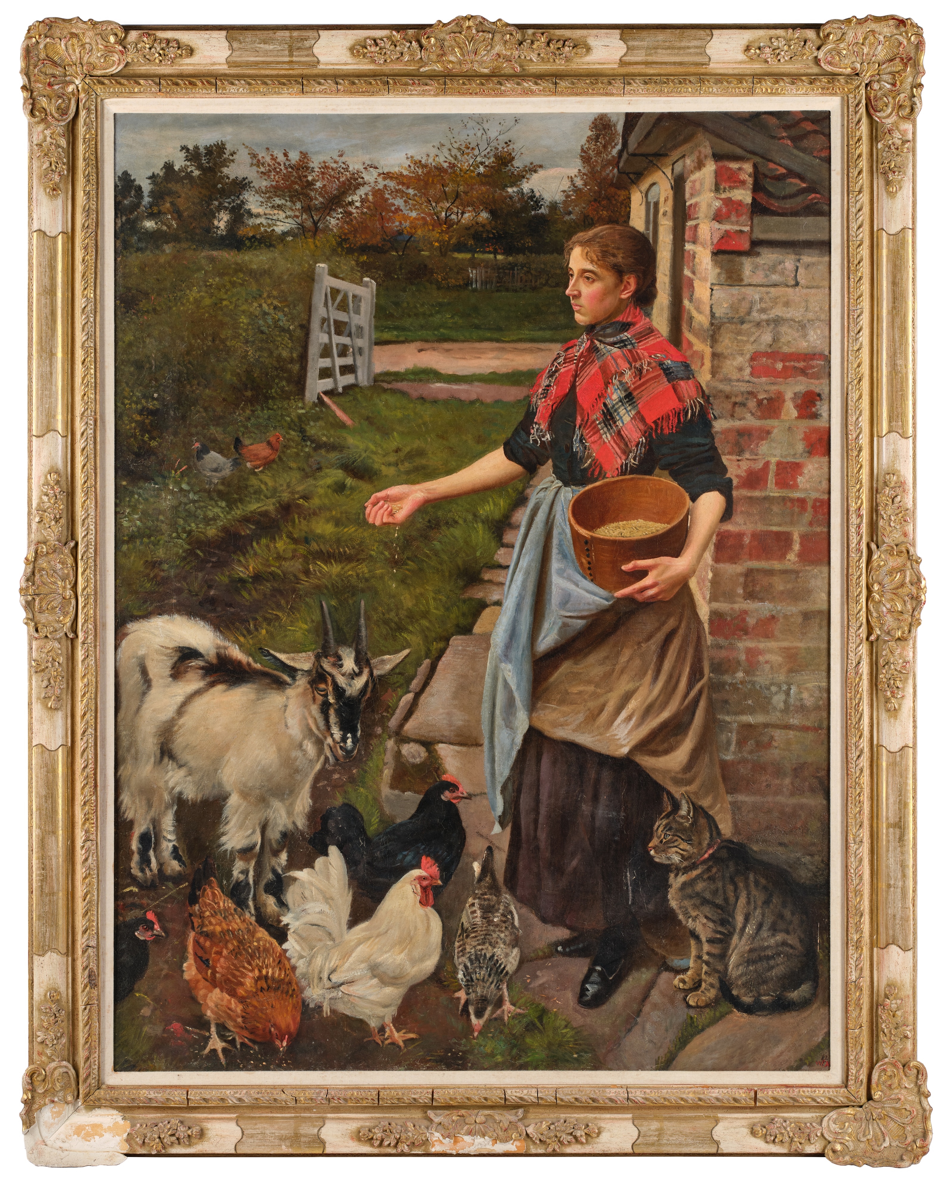 William Edward Millner | Feeding the chickens | MutualArt