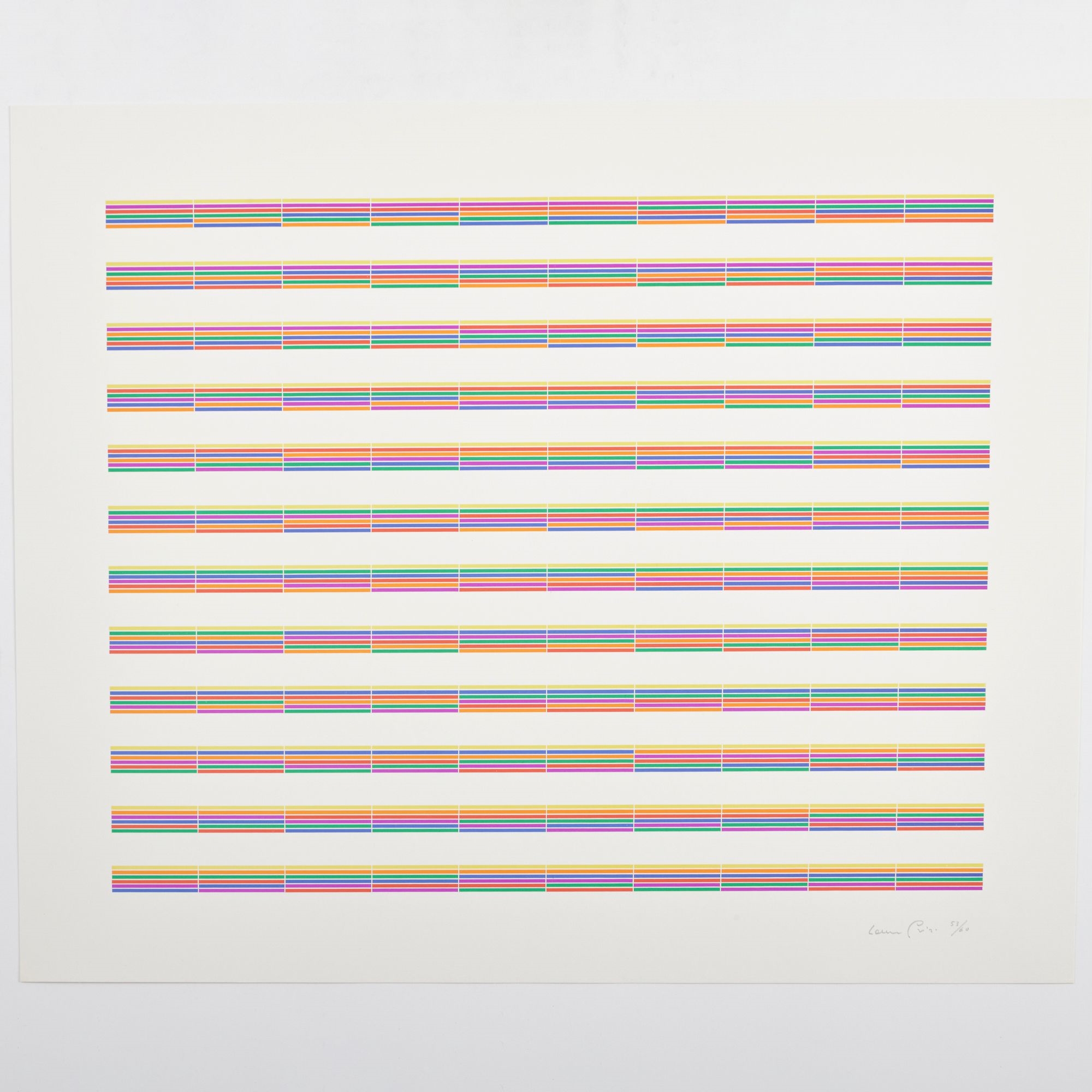 Artwork by Laura Grisi, Stripes, Made of Lithographs In Colors On Smooth Wove Paper