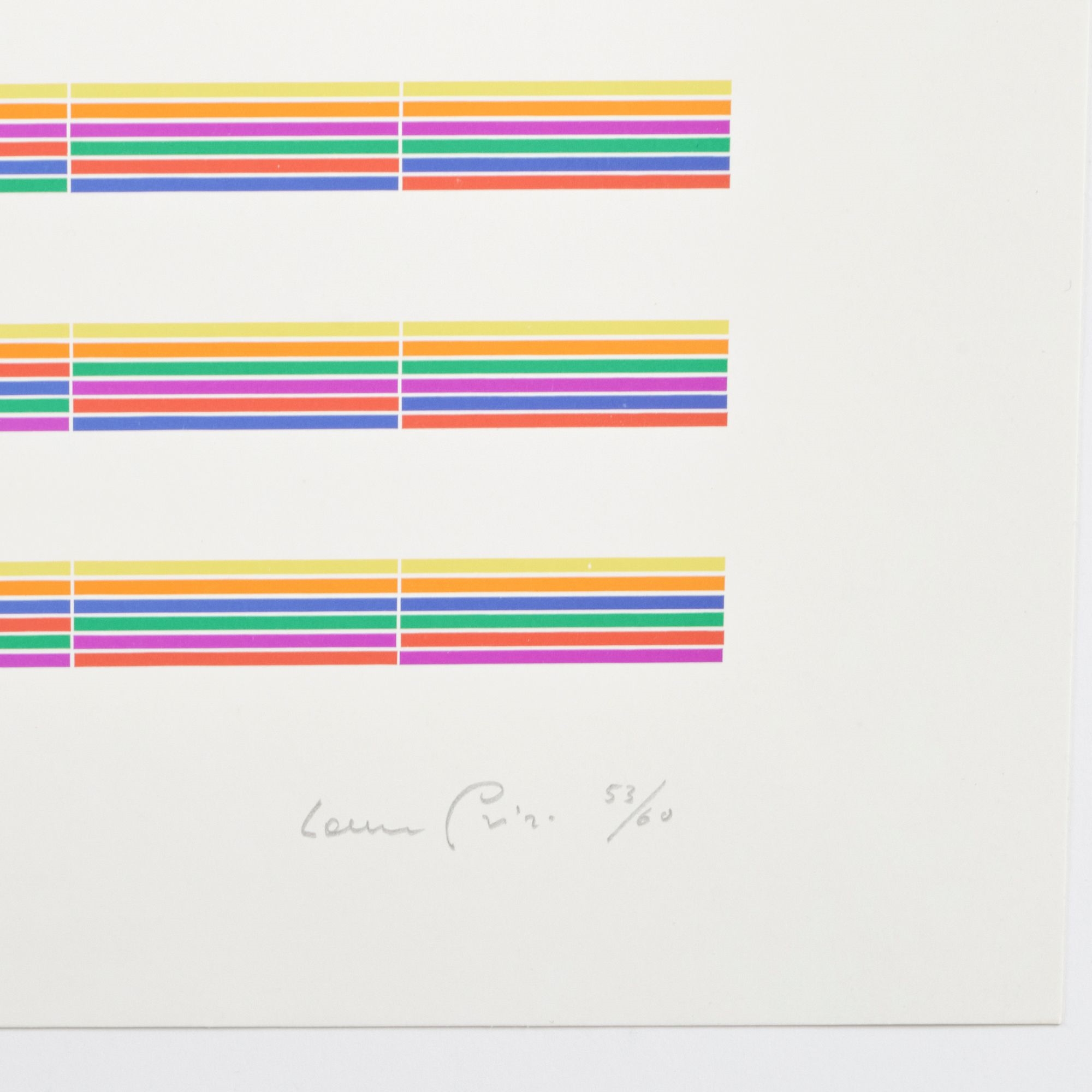 Artwork by Laura Grisi, Stripes, Made of Lithographs In Colors On Smooth Wove Paper