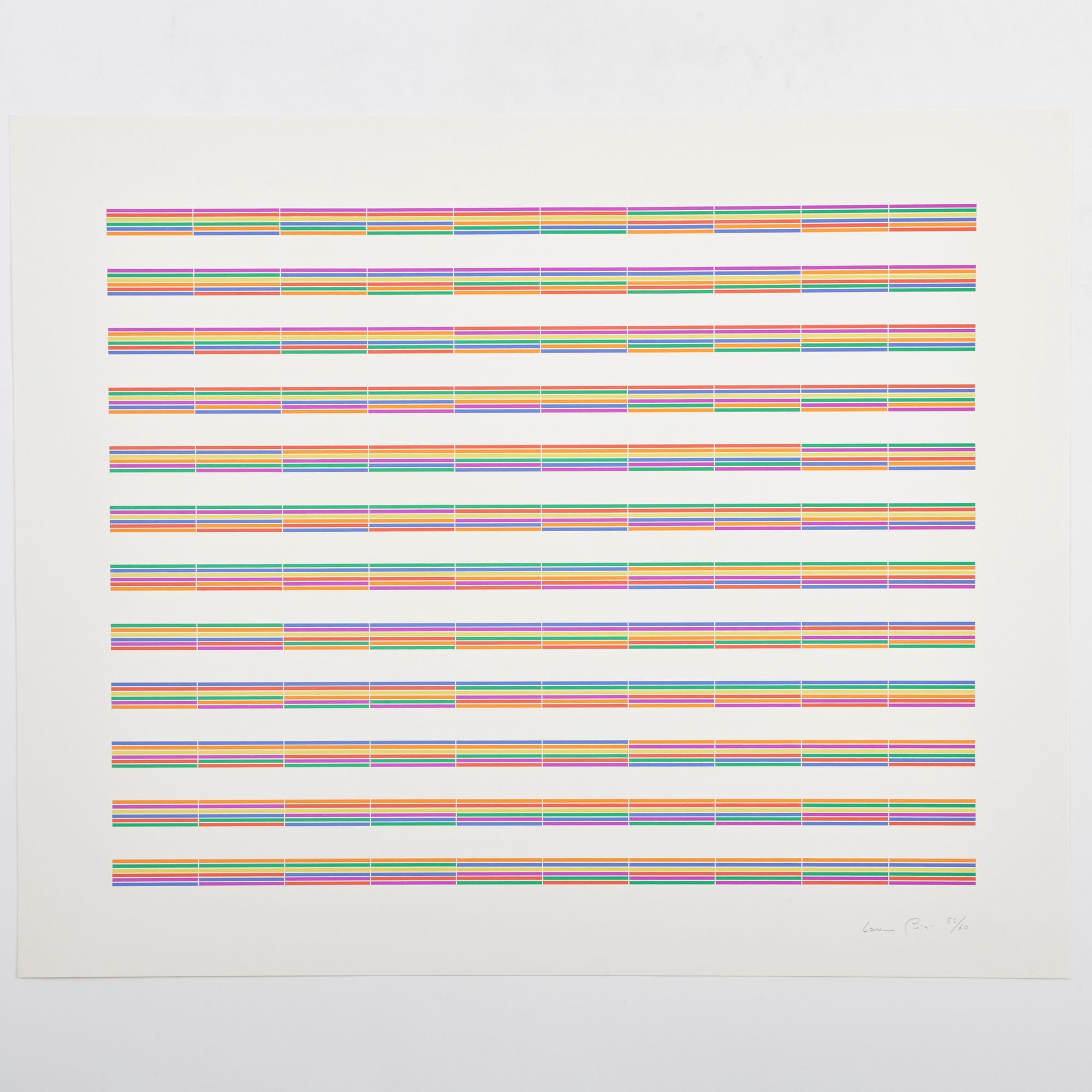 Artwork by Laura Grisi, Stripes, Made of Lithographs In Colors On Smooth Wove Paper