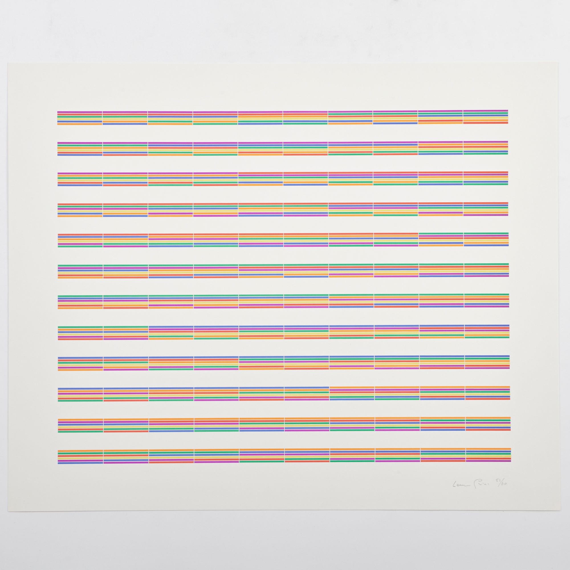 Artwork by Laura Grisi, Stripes, Made of Lithographs In Colors On Smooth Wove Paper