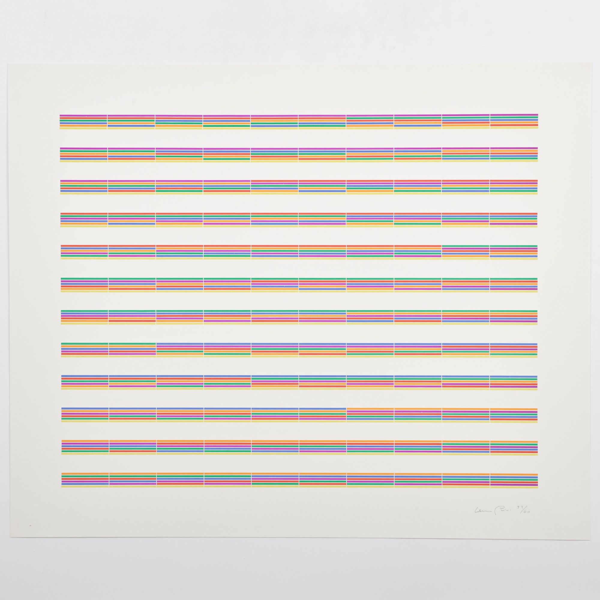 Artwork by Laura Grisi, Stripes, Made of Lithographs In Colors On Smooth Wove Paper