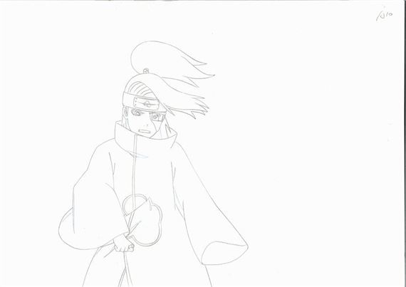 Original animation drawing of Deidara by Masashi Kishimoto