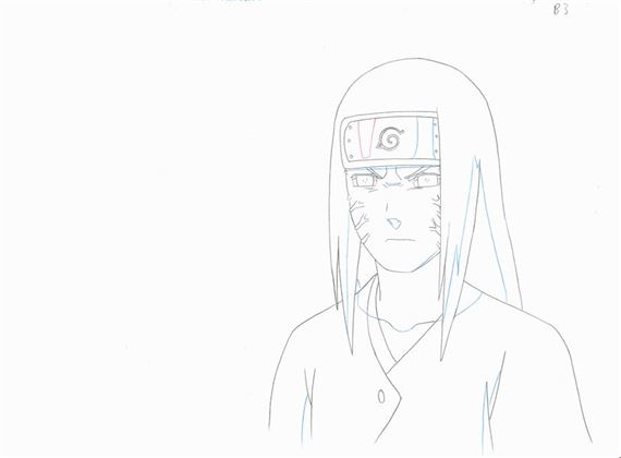 Original animation drawing of Neji - Masashi Kishimoto