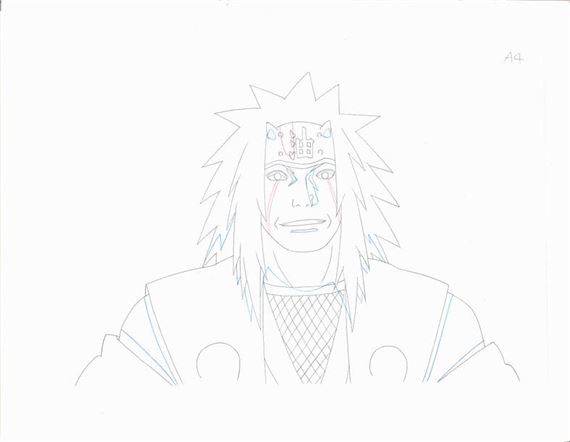 Original animation drawing of Jiraiya by Masashi Kishimoto