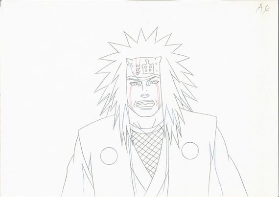 Original animation drawing of Jiraiya by Masashi Kishimoto