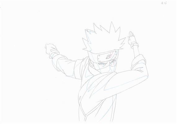 Original animation drawing of Kakashi by Masashi Kishimoto