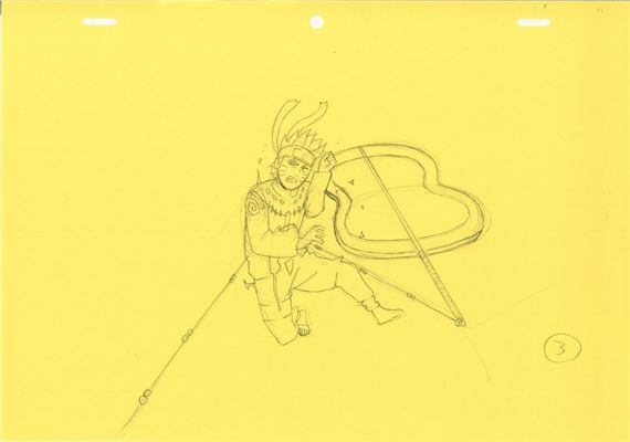 Original animation drawing of Naruto by Masashi Kishimoto