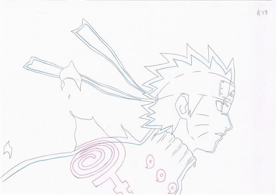 Original animation drawing of Naruto by Masashi Kishimoto