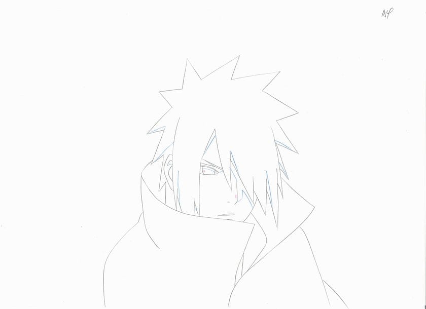 Artwork by Masashi Kishimoto, Original animation drawing of Sasuke, Made of Graphite And Colored Pencil