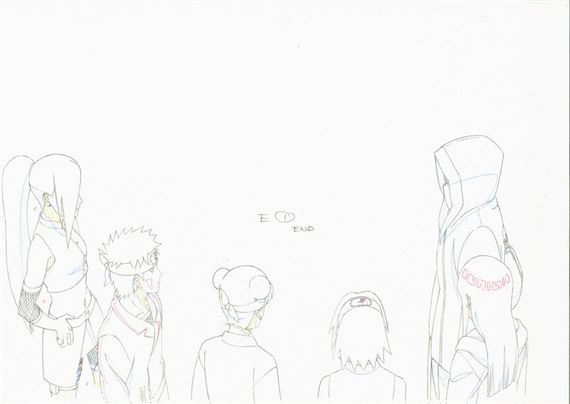 Set of four original animation drawings