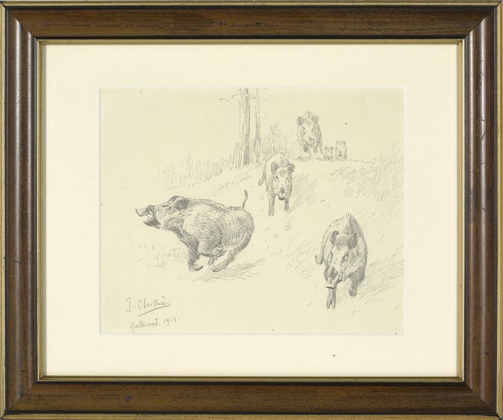 Artwork by Henri Victor Stillemans, MEETING OF FOUR DRAWINGS, Made of Pastel And Charcoal On Cardboard, Ink And Graphite On Paper, Graphite On Paper, Watercolor And India Ink On Paper