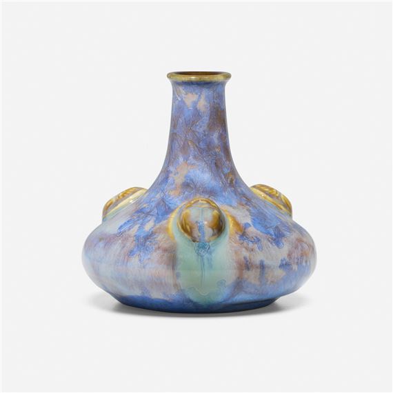 Rare cabinet vase with scarabs - Adelaide Alsop Robineau