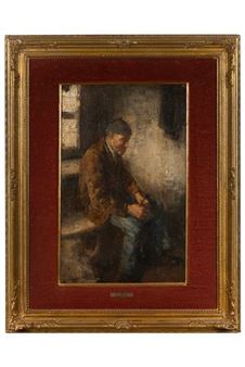 Old man seated in an interior - Wilhelm Leibl
