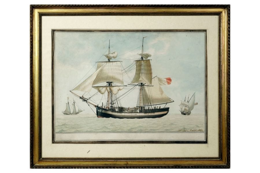 Antoine Roux | Portrait of a two-masted ship (1807) | MutualArt