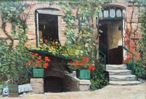 L'entrée fleurie de la maison - Fernand Allard L'Olivier