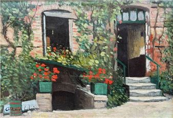 L'entrée fleurie de la maison - Fernand Allard L'Olivier