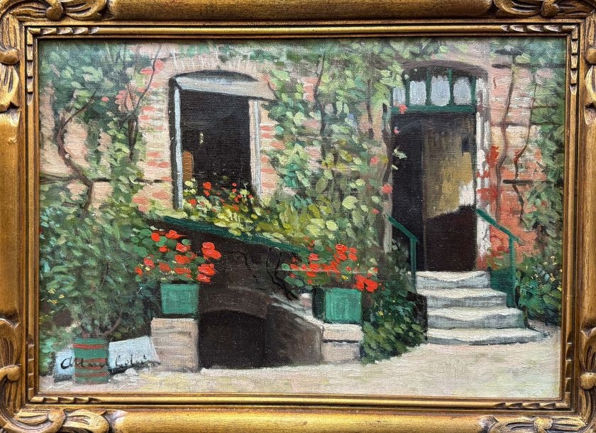 Artwork by Fernand Allard L'Olivier, L'entrée fleurie de la maison, Made of Oil On Canvas