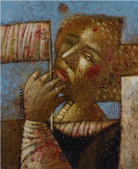 Figure against blue background - Alexander Mikhailovich Gerasimov