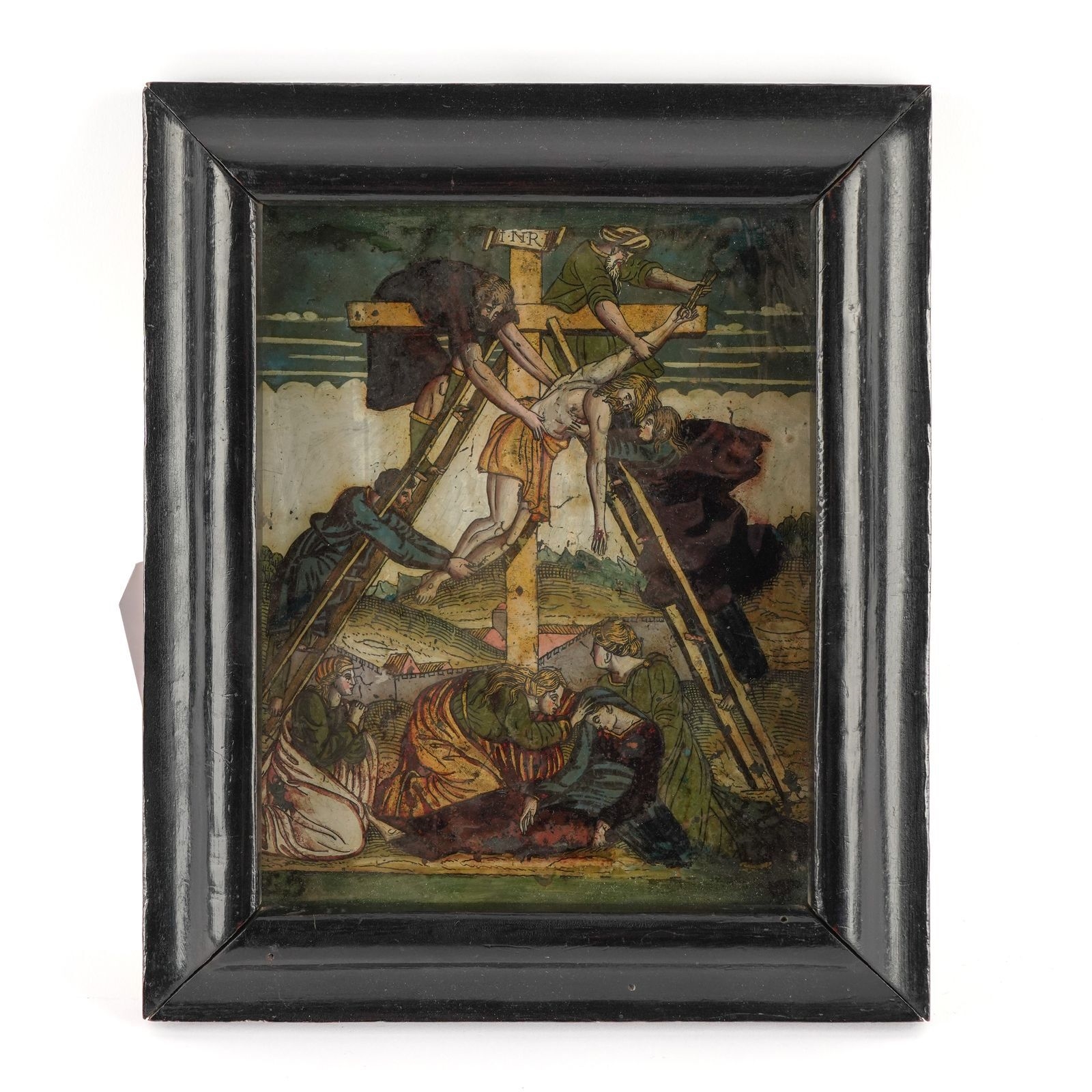 Artwork by Ugo Da Carpi, Christ's Deposition from the Cross, Made of Reverse Glass Painting