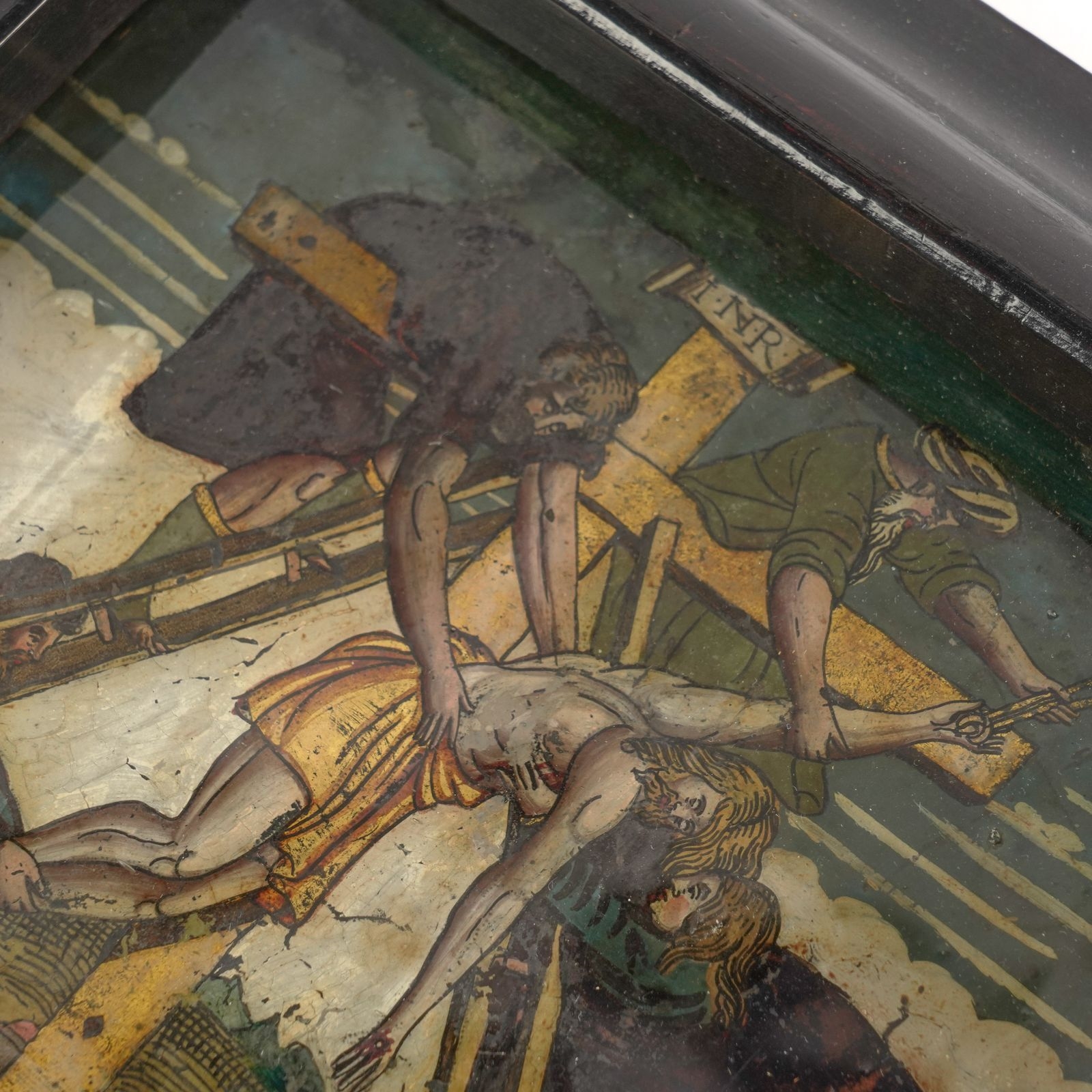 Artwork by Ugo Da Carpi, Christ's Deposition from the Cross, Made of Reverse Glass Painting