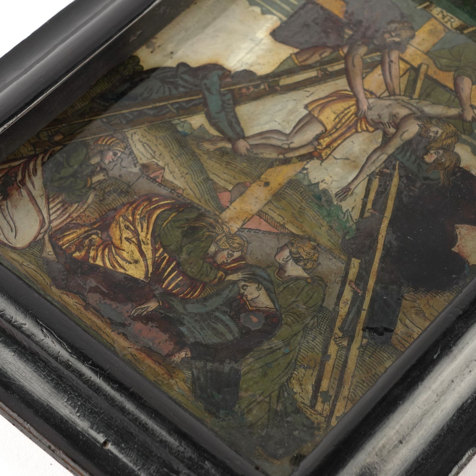 Artwork by Ugo Da Carpi, Christ's Deposition from the Cross, Made of Reverse Glass Painting