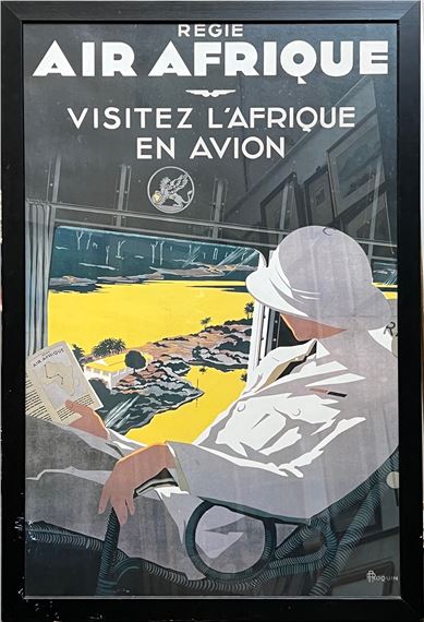 Air Afrique reproduction 1930s poster - A. Roquin