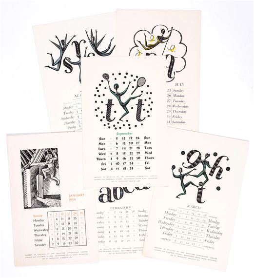 Eric Ravilious | Calendar for 1954 (1953) | MutualArt