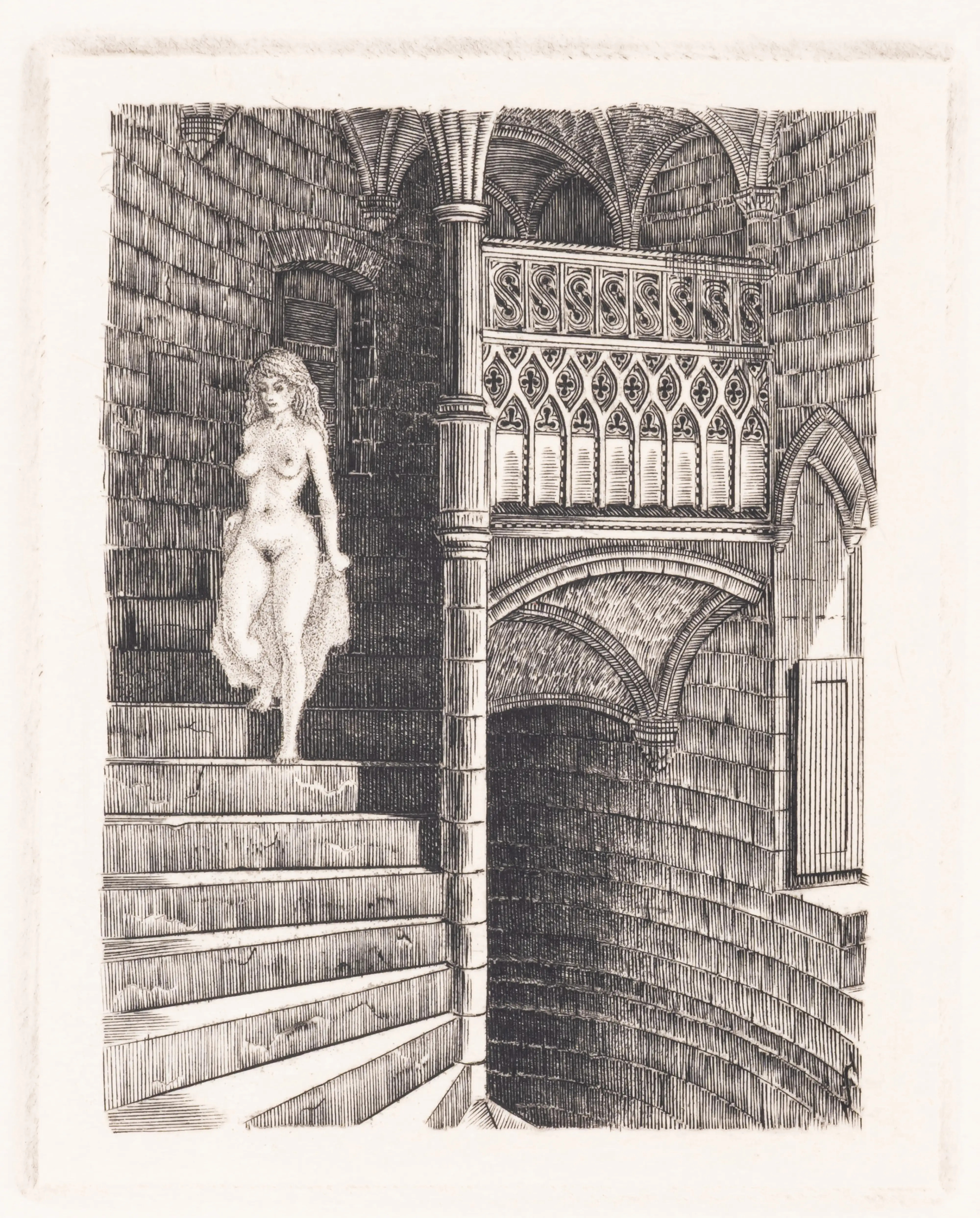 Artwork by Mark Severin, L'Escapade de la Statue, Made of original cloth-backed boards