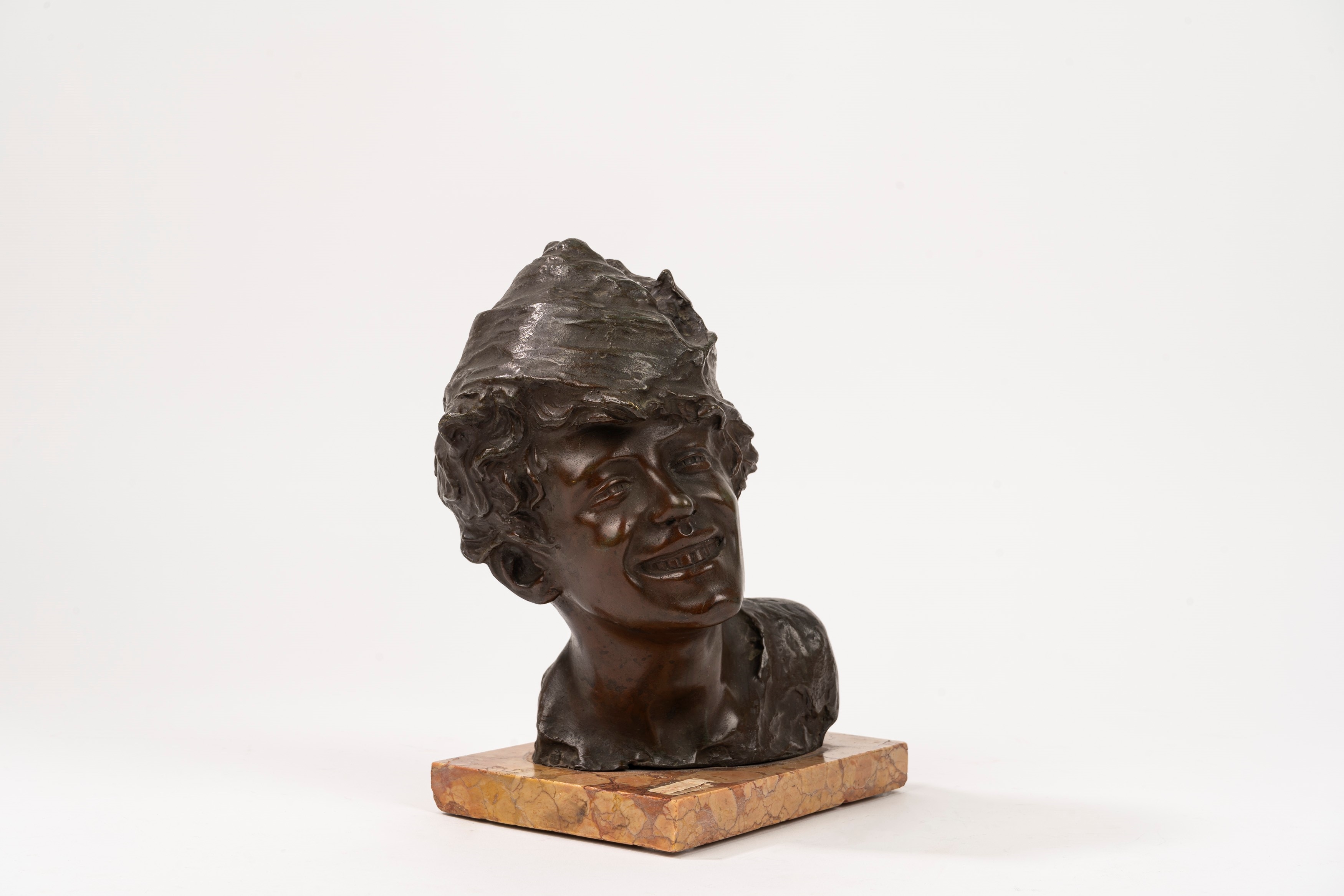 Artwork by Vincenzo Aurisiccio, Boy with hat, Made of Bronze