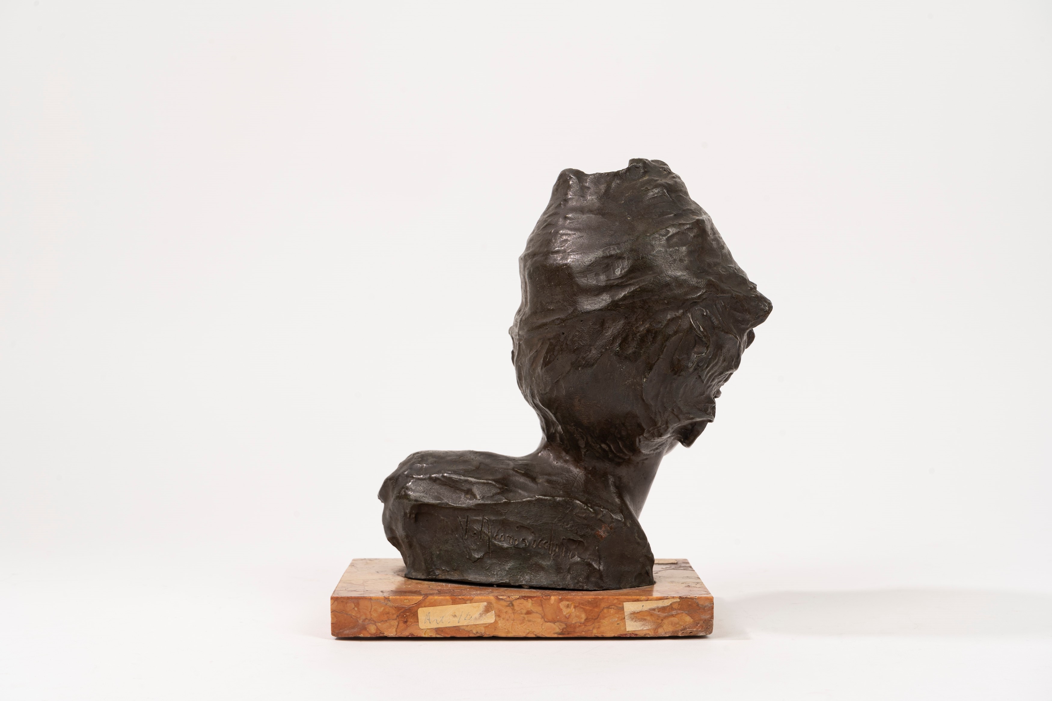 Artwork by Vincenzo Aurisiccio, Boy with hat, Made of Bronze