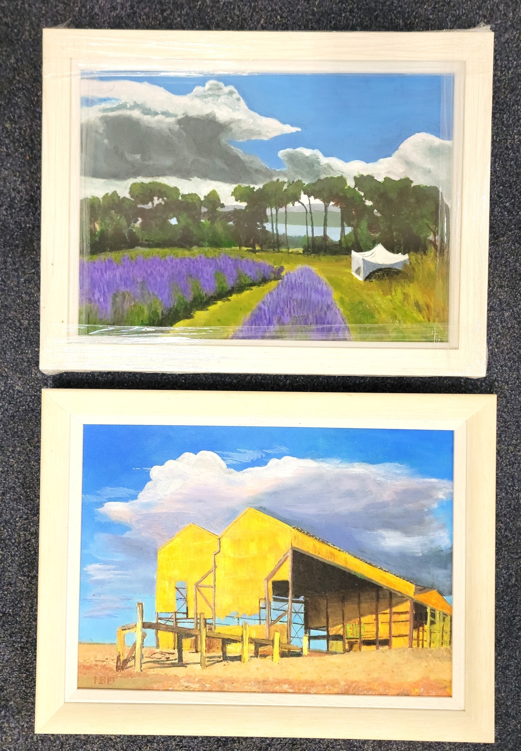 Artwork by Michael Bard, Boatbuilding Shed, Buckie, Made of Acrylic On Board