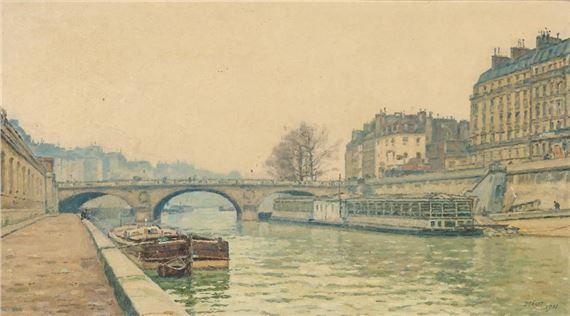 View on the Seine by Émile-Louis Méret, 1901