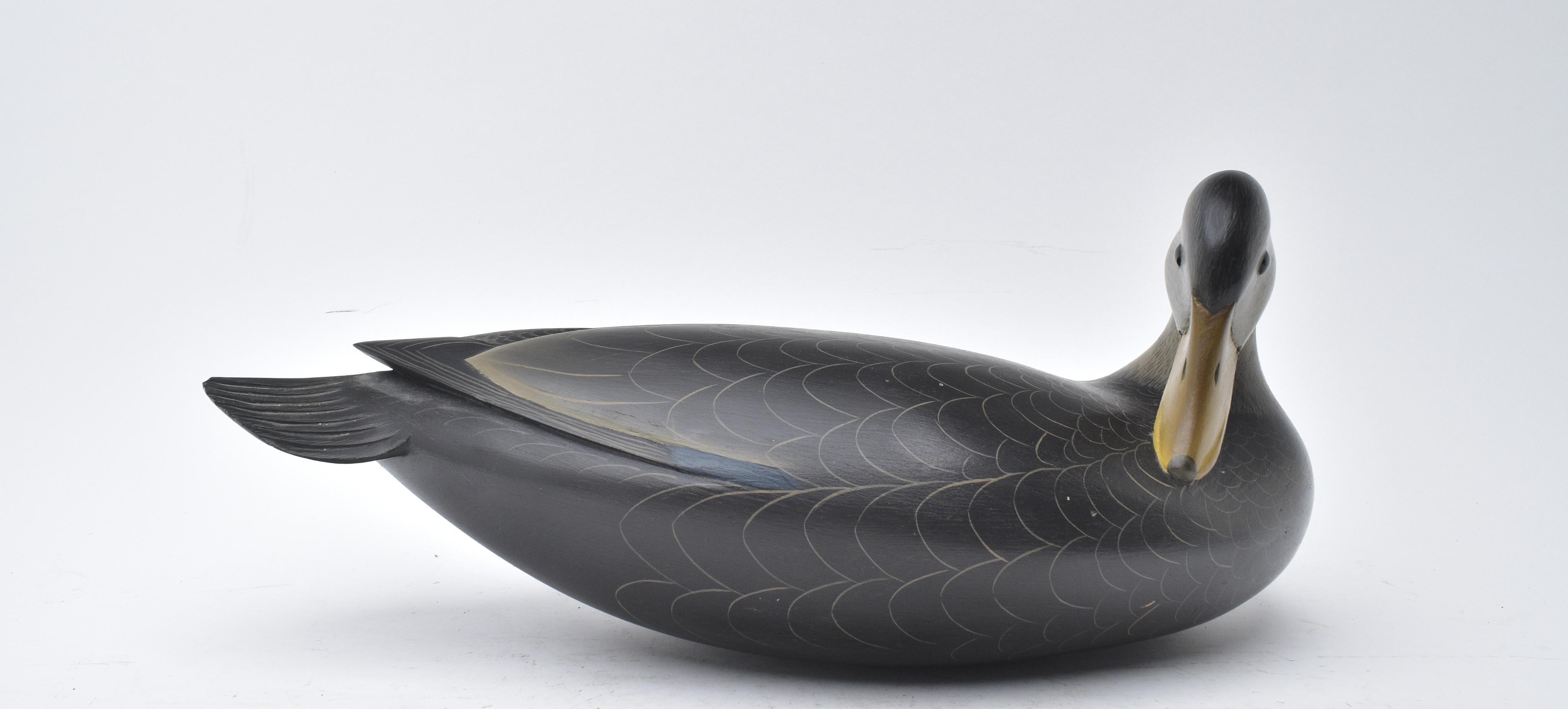 George Strunk | Hollow carved black duck | MutualArt