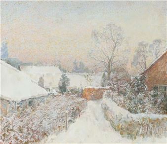 Snowy farms in Blaricum - Hessel de Boer