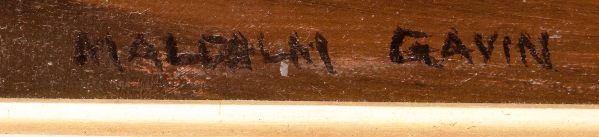 Artwork by Malcolm Gavin, Lady smelling roses, Made of oil on canvas