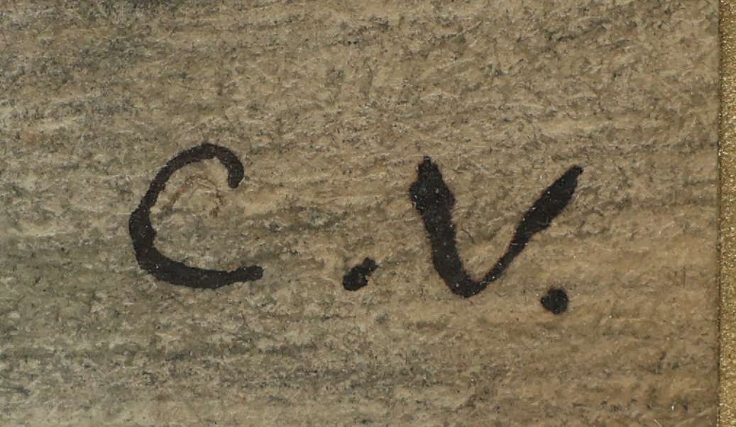 Artwork by Cornelis Veth, I. Trading goods with farmers for food; II. Black-marketeers buying a picture; III. Clandestine listening to the BBC London; IV. Dutch interior scene in winter 1944-45'; V. Throwing of the so-called 'Entartete Kunst' on the stake by the Nazi's, Made of pencil and watercolour on paper