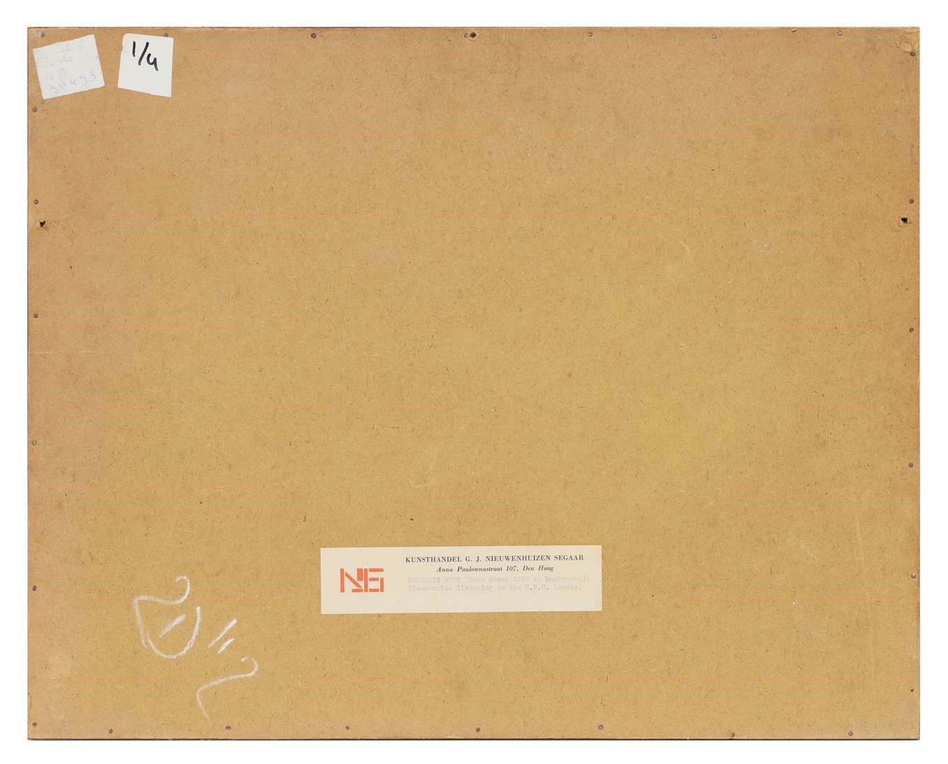 Artwork by Cornelis Veth, I. Trading goods with farmers for food; II. Black-marketeers buying a picture; III. Clandestine listening to the BBC London; IV. Dutch interior scene in winter 1944-45'; V. Throwing of the so-called 'Entartete Kunst' on the stake by the Nazi's, Made of pencil and watercolour on paper