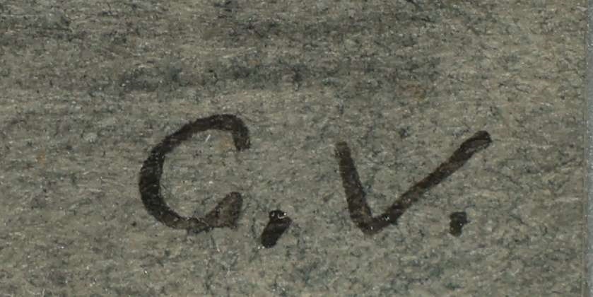 Artwork by Cornelis Veth, I. Trading goods with farmers for food; II. Black-marketeers buying a picture; III. Clandestine listening to the BBC London; IV. Dutch interior scene in winter 1944-45'; V. Throwing of the so-called 'Entartete Kunst' on the stake by the Nazi's, Made of pencil and watercolour on paper