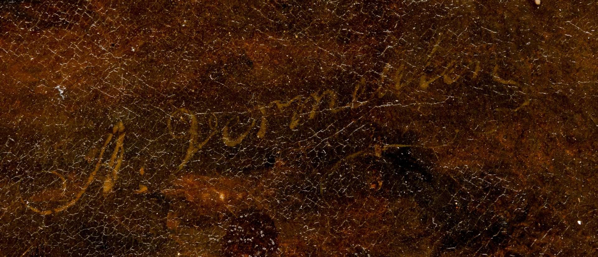 Artwork by Andries Vermeulen, Shepherd with cattle in a hilly landscape, Made of oil on canvas