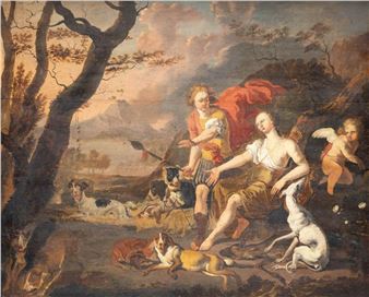 Venus and Adonis - Abraham Hondius